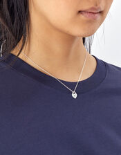 Sterling Silver Heart Locket Necklace, , large