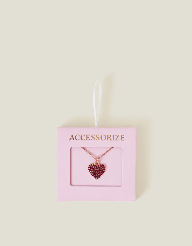 Pave Heart Pendant Necklace, , large