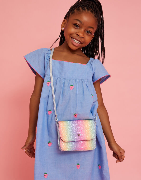 Girls Ombre Rainbow Cross-Body Bag, , large
