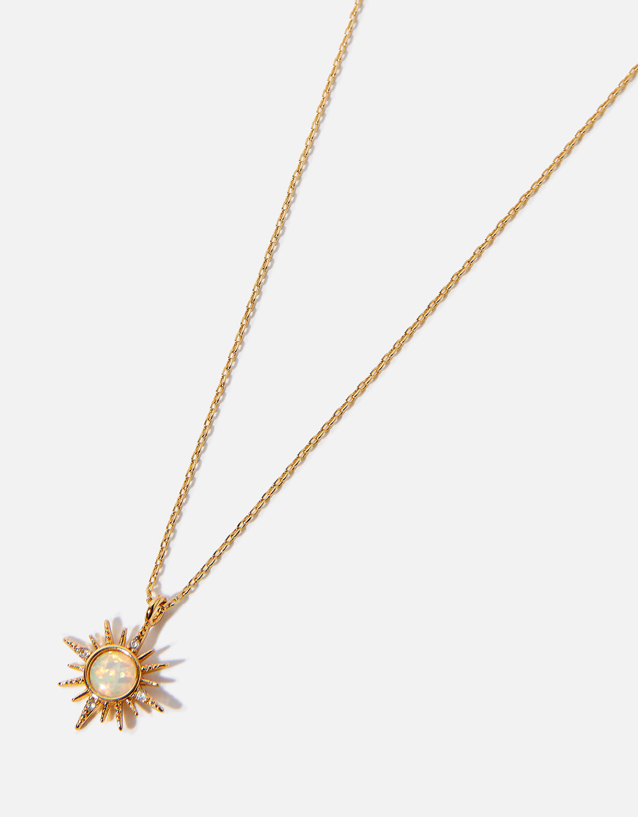 Gold-Plated Opal Starburst Pendant 