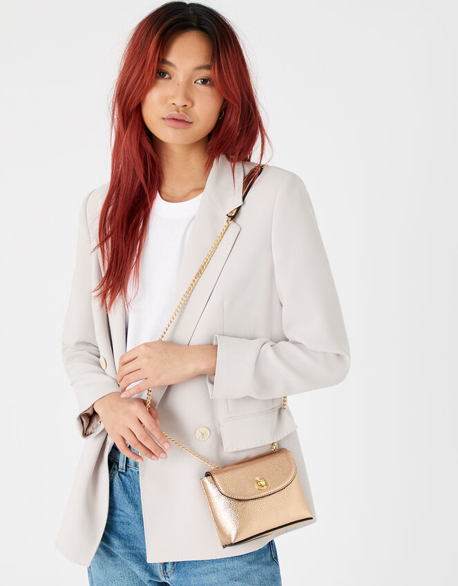 Mini Metallic Bag, Gold (ROSE GOLD), large