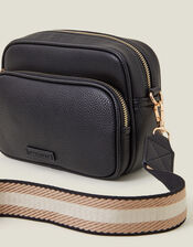 Dina Double Zip Crossbody Bag, Black (BLACK), large
