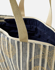 Seashell and Stripe Beach Bag, , large