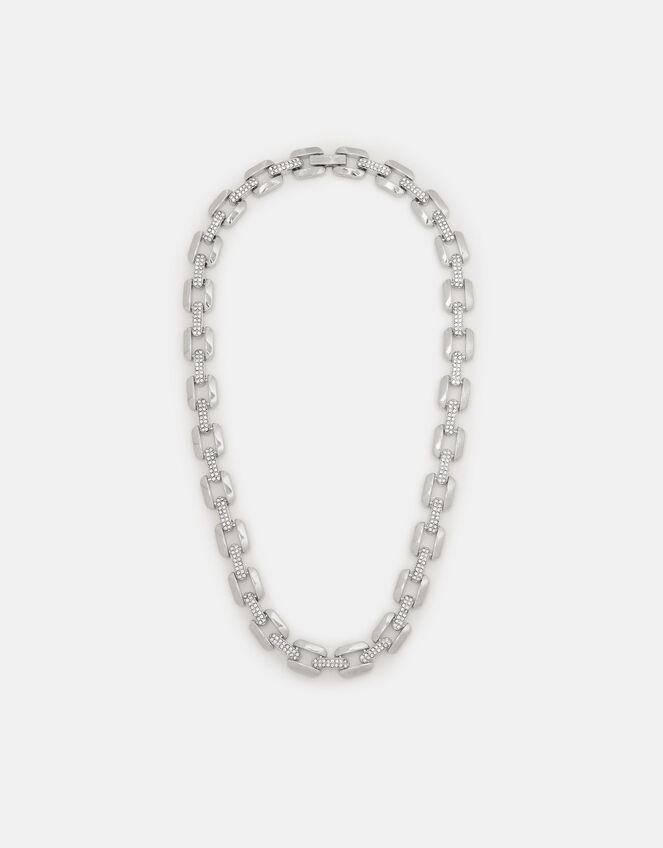 Chunky Diamanté Chain Necklace, , large