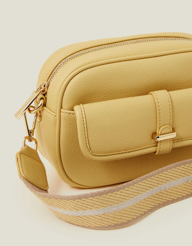Webbing Strap Crossbody Bag, Yellow (YELLOW), large