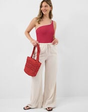 One-Shoulder Shaping Swimsuit, Pink (ROSE), large