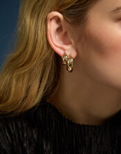2-Pack 14ct Gold-Plated Twist Stud & Hoop Earrings, , large