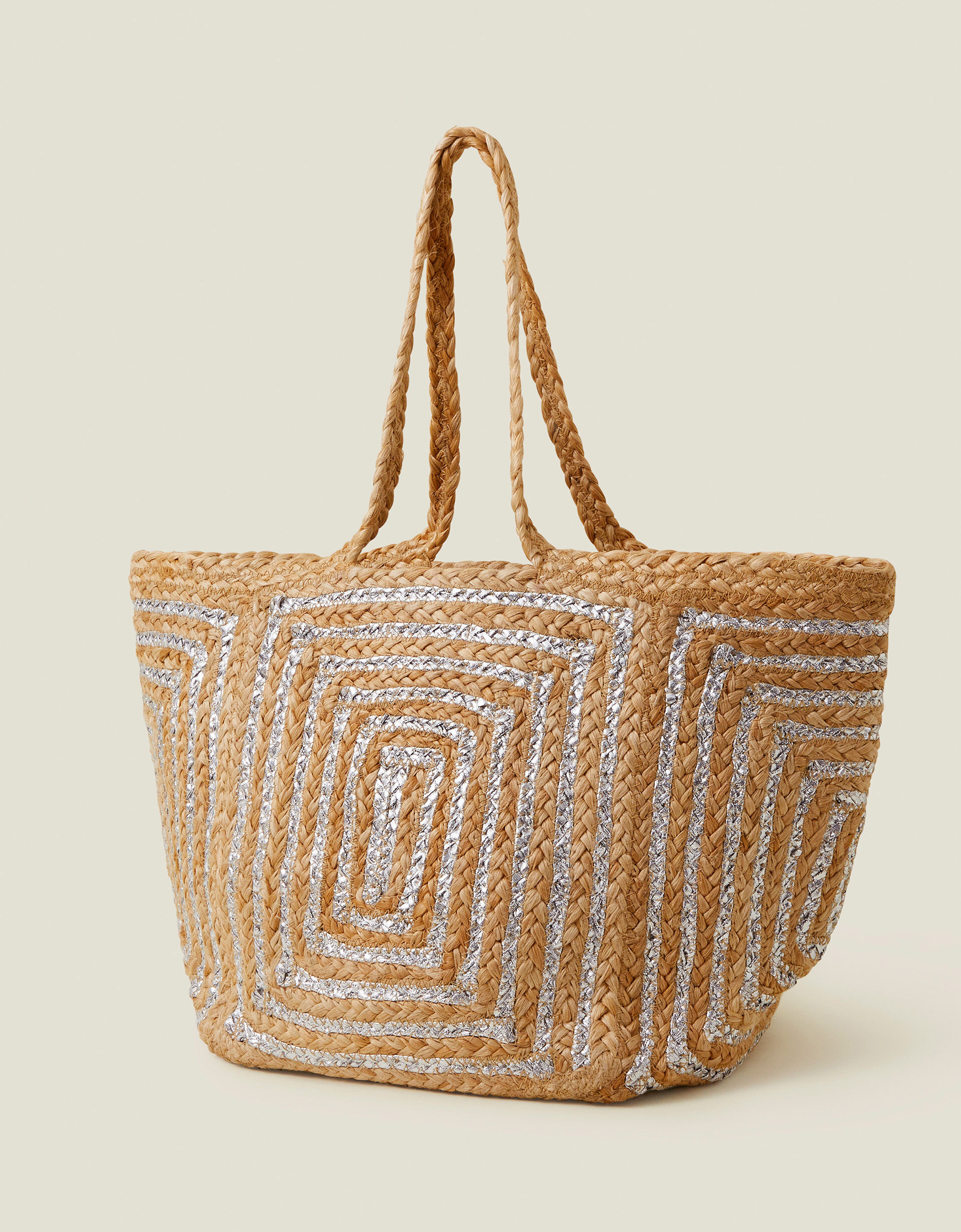 Metallic Jute Beach Bag