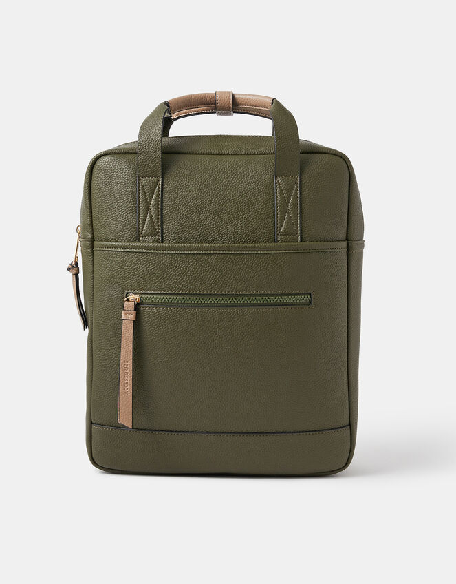 Pocket Top Handle Backpack, Green (KHAKI), large