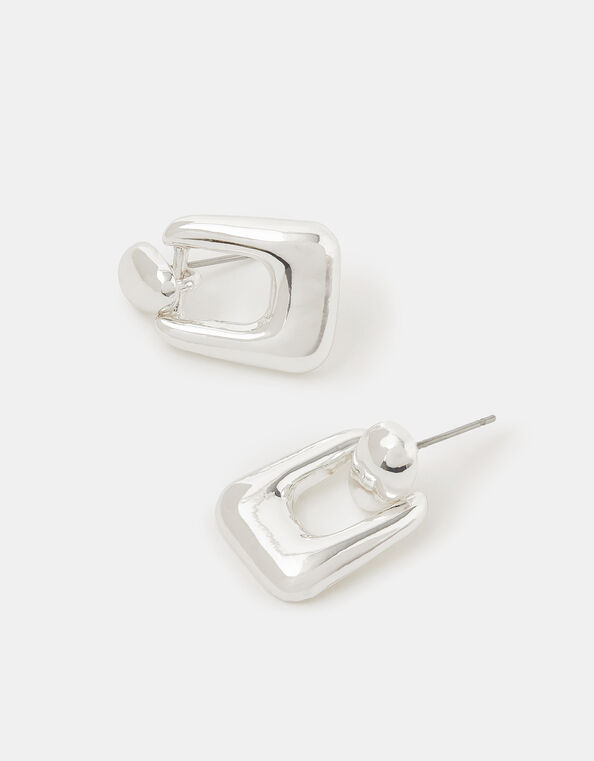 Mini Square Doorknocker Earrings, , large