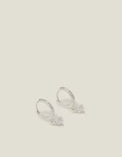 Sterling Silver-Plated Bee Drop Huggie Hoop Earrings, , large