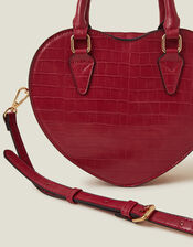 Faux Leather Heart Crossbody Bag, , large