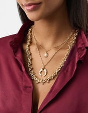 2-Pack Horseshoe Pendant Layered Necklaces, , large