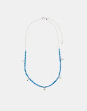 Sterling Silver-Plated Teardrop Blue Quartz Necklace, , large