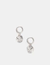 Sterling Silver-Plated Shell Drop Earrings, , large