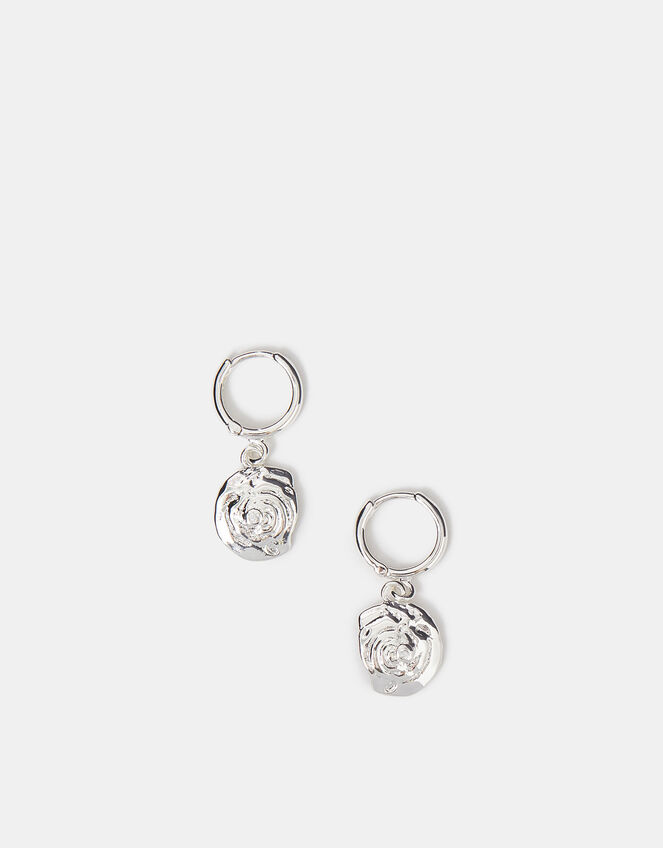 Sterling Silver-Plated Shell Drop Earrings, , large