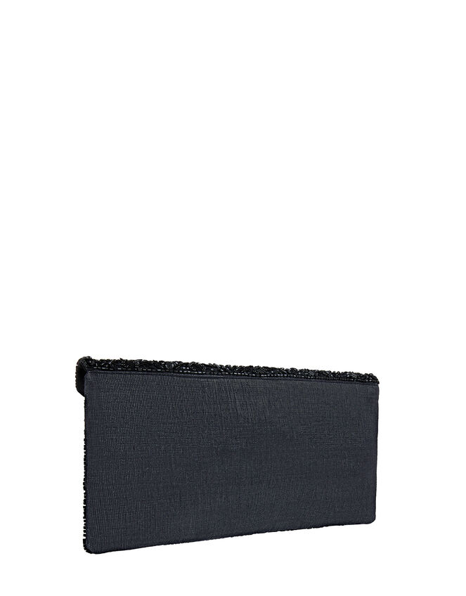 Tabitha Embellished Clutch Bag, Black (BLACK), large