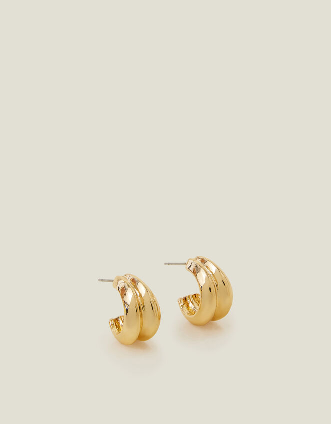 Mini Double Hoop Earrings, , large
