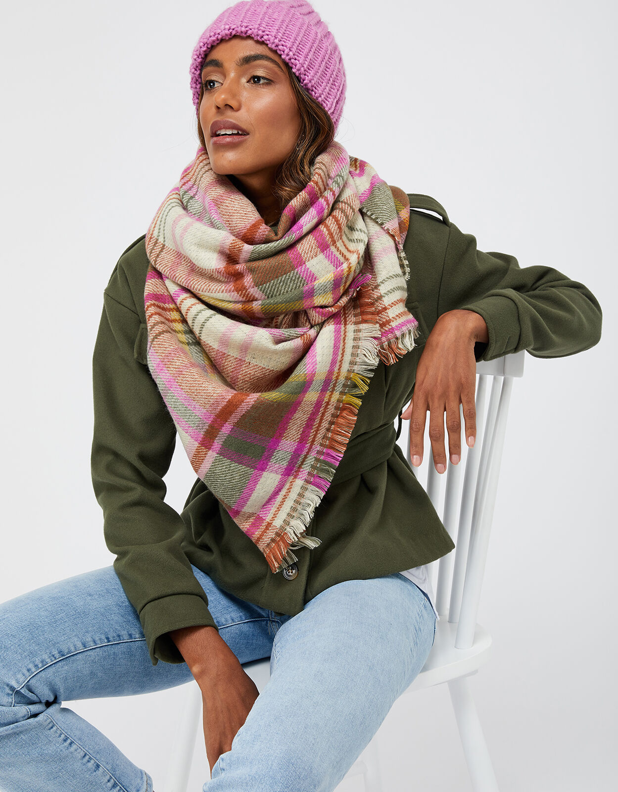 Reversible clearance blanket scarf