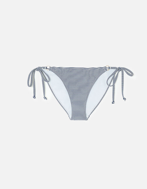 Stripe Triangle String Bikini Bottoms, Blue (NAVY), large
