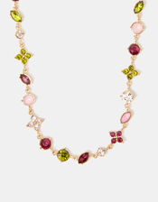 Eclectic Clover Gemstone Necklace, , large