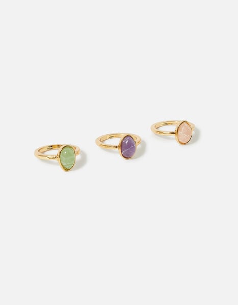 Celestial Stone Rings with Recycled Metal Multi, Multi (PASTEL-MULTI), large
