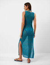 Sleeveless Knitted Maxi Dress, Teal (TEAL), large