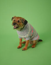 Fairisle Dog Jumper, Grey (GREY), large