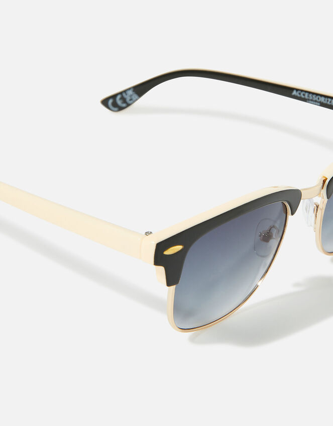 Classic Round Sunglasses, Black (BLACK), large