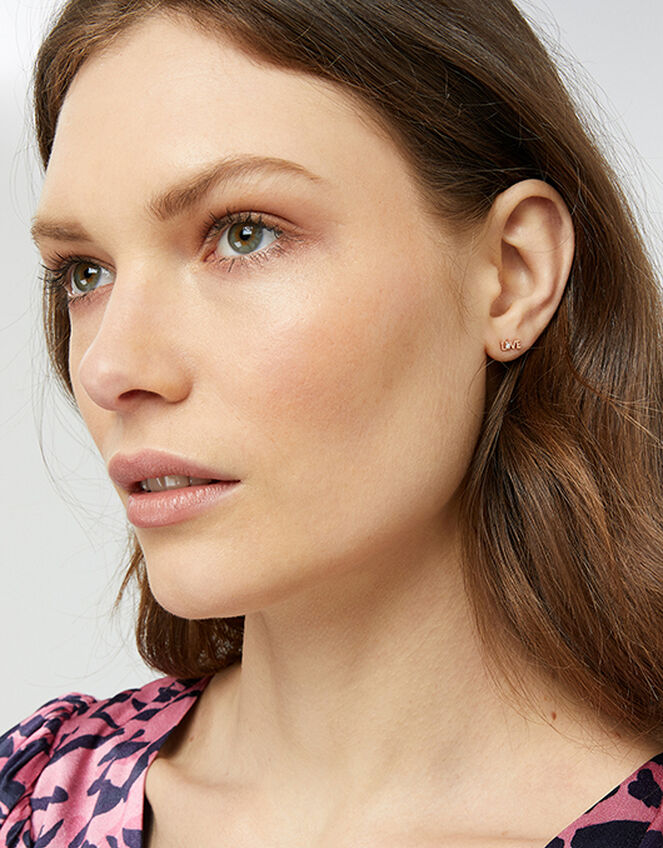 Rose Gold-Plated Sparkle Shape Earring Multipack, , large