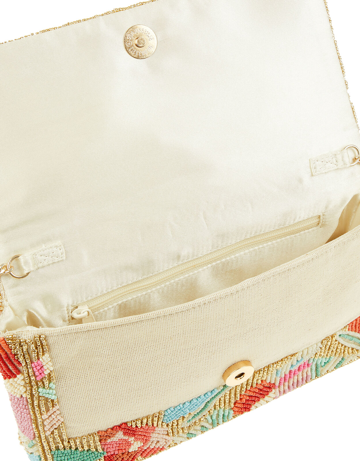 floral embellished clutch bag