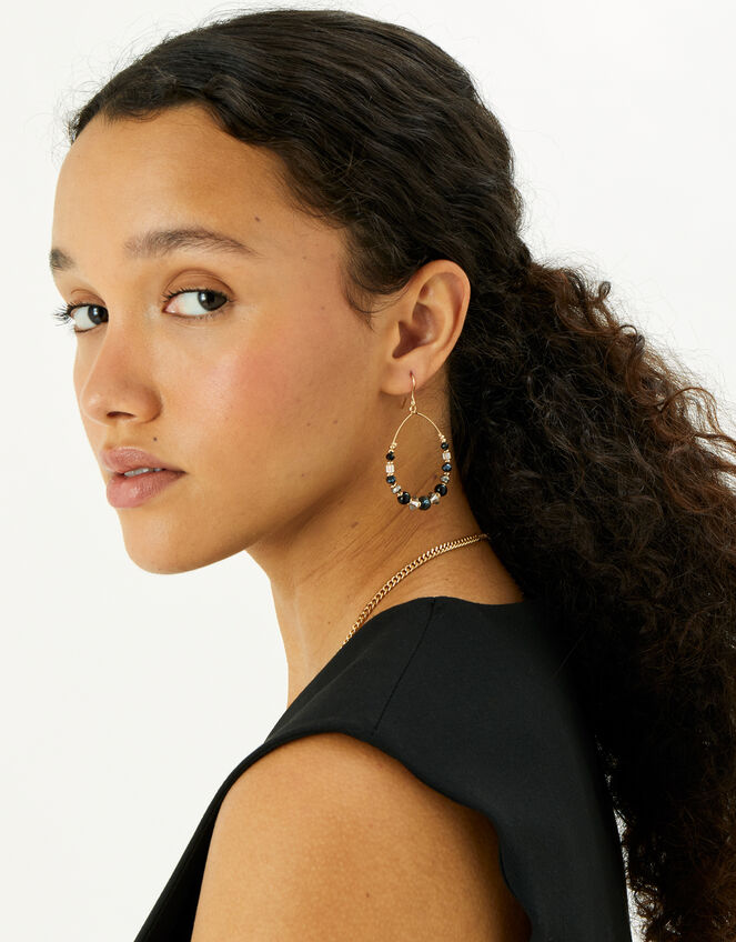 Beaded Hoop Earrings, , large