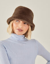 Faux Fur Bucket Hat, , large