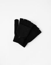 Plain Capped Gloves, Black (BLACK), large