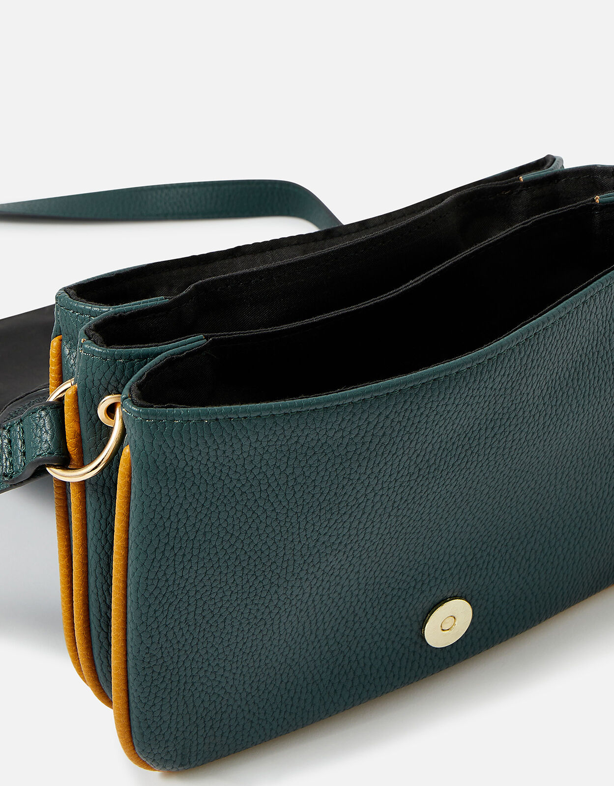 Triple compartment cross body bag outlet