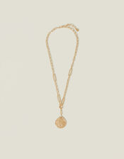 Coin Pendant Link Chain Necklace, , large