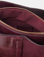 Faux Croc Crossbody Bag, , large