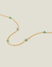 14ct Gold-Plated Aventurine Station Necklace, , large