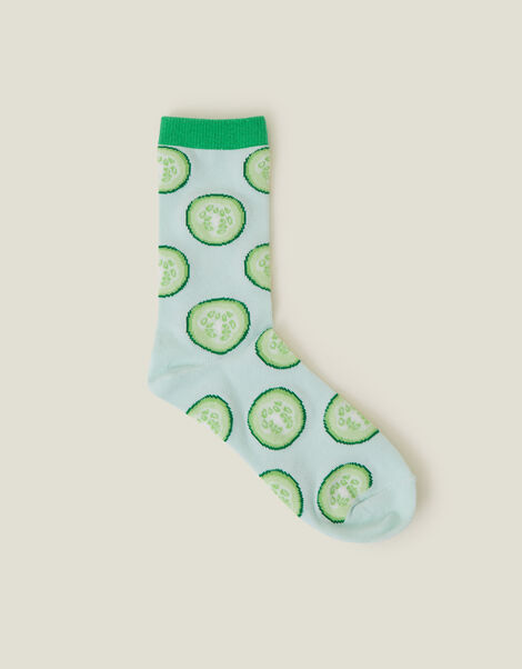 Cucumber Print Socks, , large