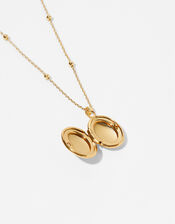 Gold-Plated Locket Pendant Necklace, , large