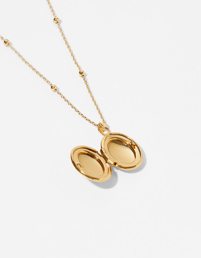 Gold-Plated Locket Pendant Necklace, , large