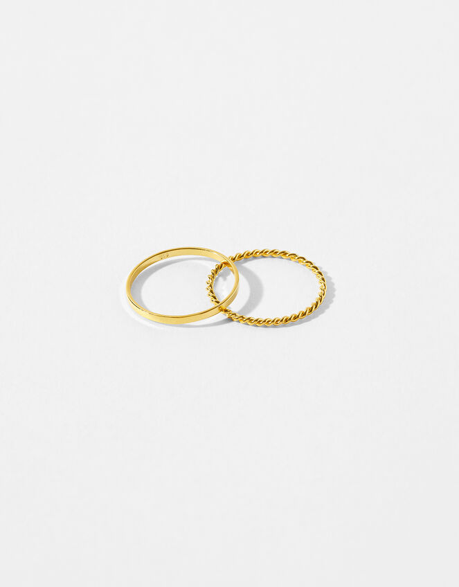 Gold-Plated Stacking Band Ring Set, Gold (GOLD), large