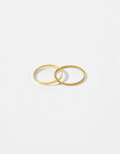 Gold-Plated Stacking Band Ring Set, Gold (GOLD), large