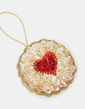 Jammy Dodger Sequin Christmas Tree Decoration, , large