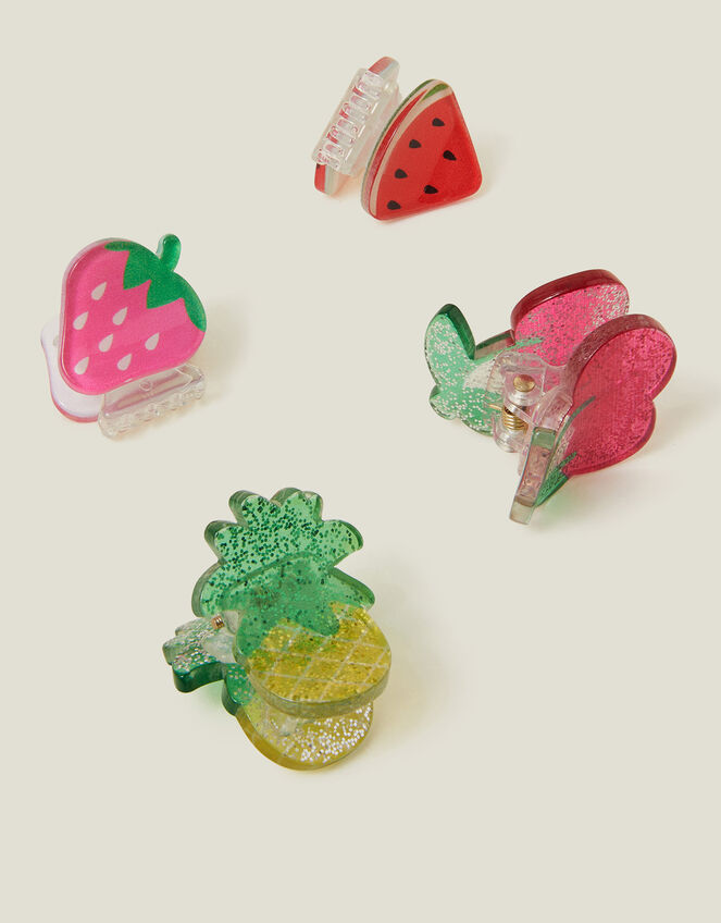 4-Pack Girls Mini Fruit Claw Clips, , large