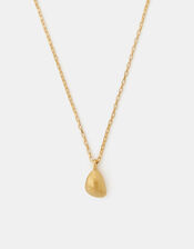 Stainless Steel Molten Nugget Pendant Necklace, , large