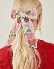 3D Beaded Bow Hair Clip, , large