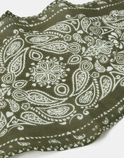 Bandana Neckerchief Scarf, Green (KHAKI), large