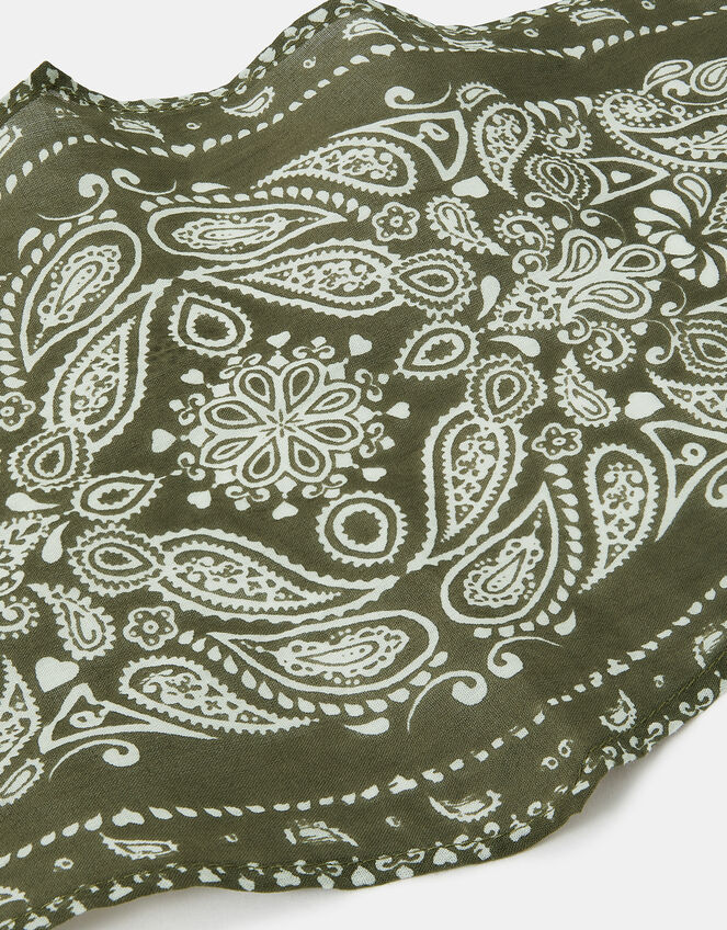 Bandana Neckerchief Scarf, Green (KHAKI), large