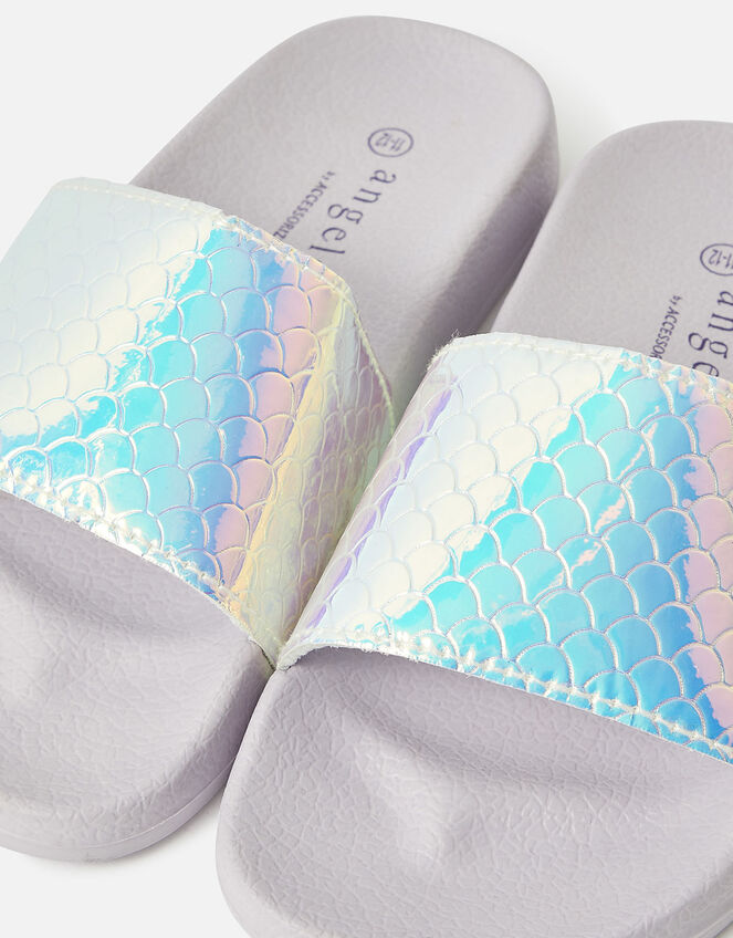Girls Shimmer Mermaid Sliders, Purple (PURPLE), large